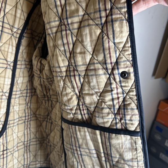 LL. Bean Women's Navy Quilted Equestrian Barn Riding Jacket with Plaid Lining XL - Picture 5 of 13